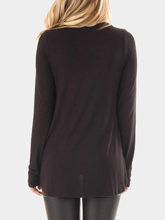 NEW FEELING Womens Black T-Shirts