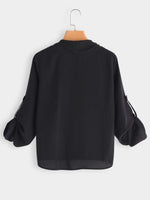 NEW FEELING Womens Black Blouses