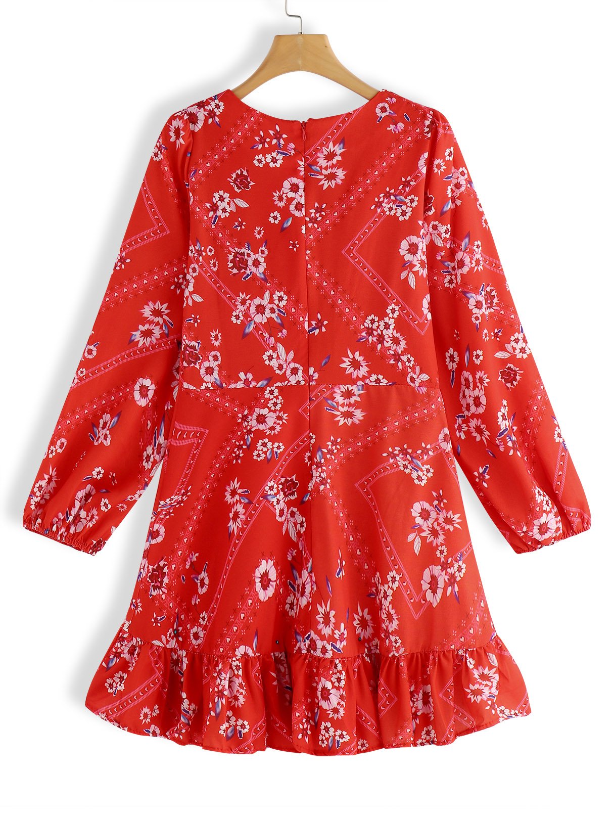 NEW FEELING Womens Red Floral Dresses