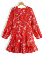 NEW FEELING Womens Red Floral Dresses