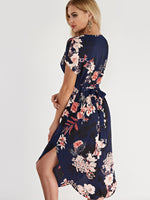 NEW FEELING Womens Navy Floral Dresses