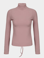 Wholesale High Neck Long Sleeve Pink T-Shirts