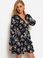 Custom Womens Floral Print Mini Dress