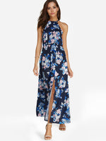 OEM Ladies Blue Maxi Dresses
