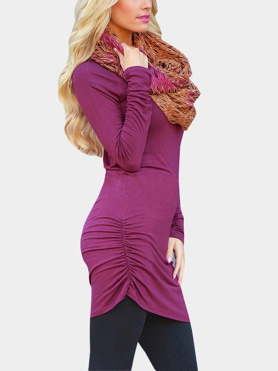 NEW FEELING Womens Purple Casual Dresses