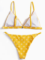 NEW FEELING Womens Yellow Bikinis