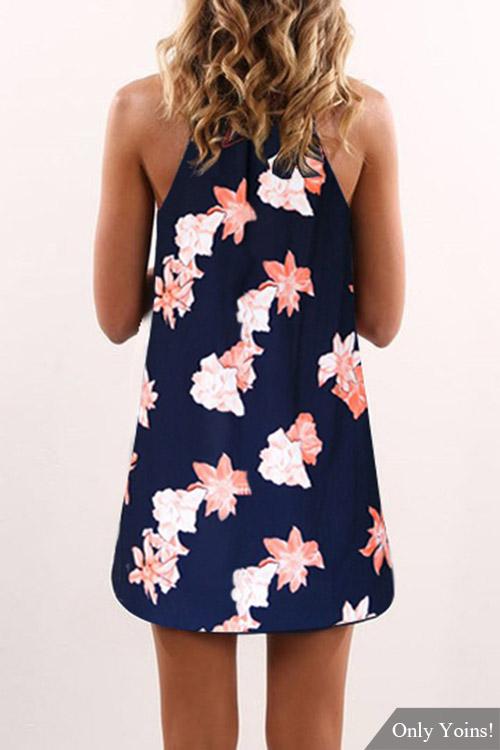 NEW FEELING Womens Navy Floral Dresses