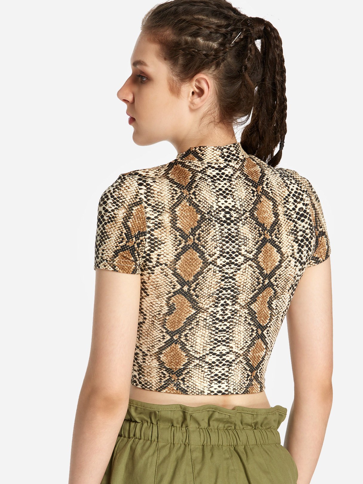 NEW FEELING Womens Khaki T-Shirts