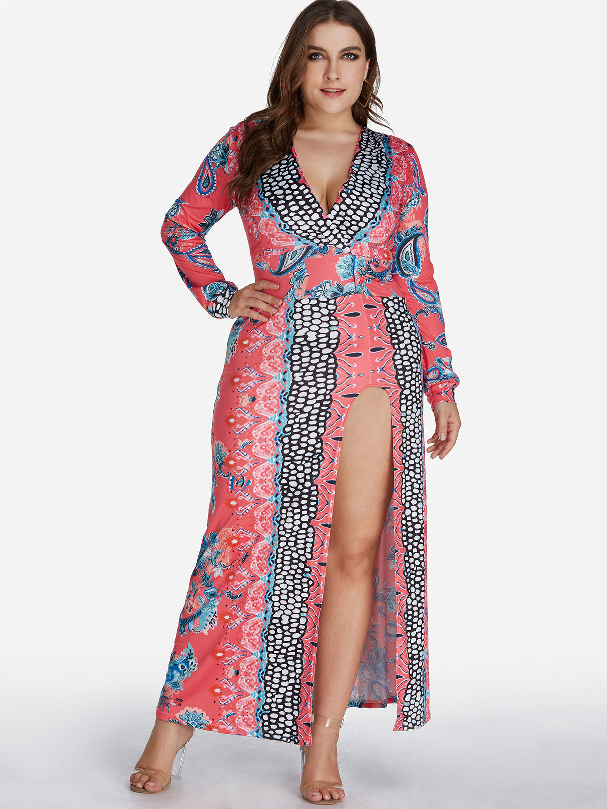 OEM ODM Womens Long Sleeve Plus Size Maxi Dress