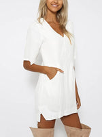 Custom Ladies V-Neck Shirt Dress
