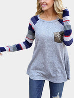 Wholesale Crew Neck Plain Long Sleeve Grey Fashion Tee