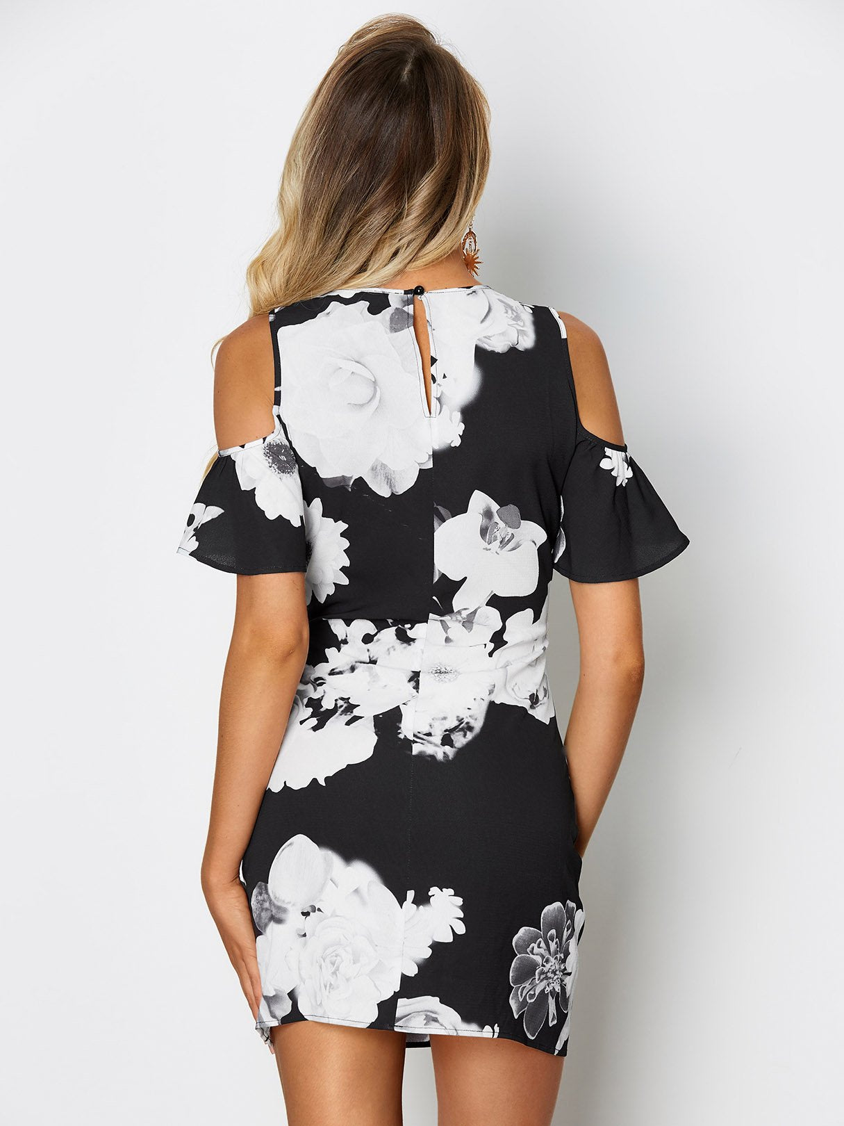 NEW FEELING Womens Black Floral Dresses