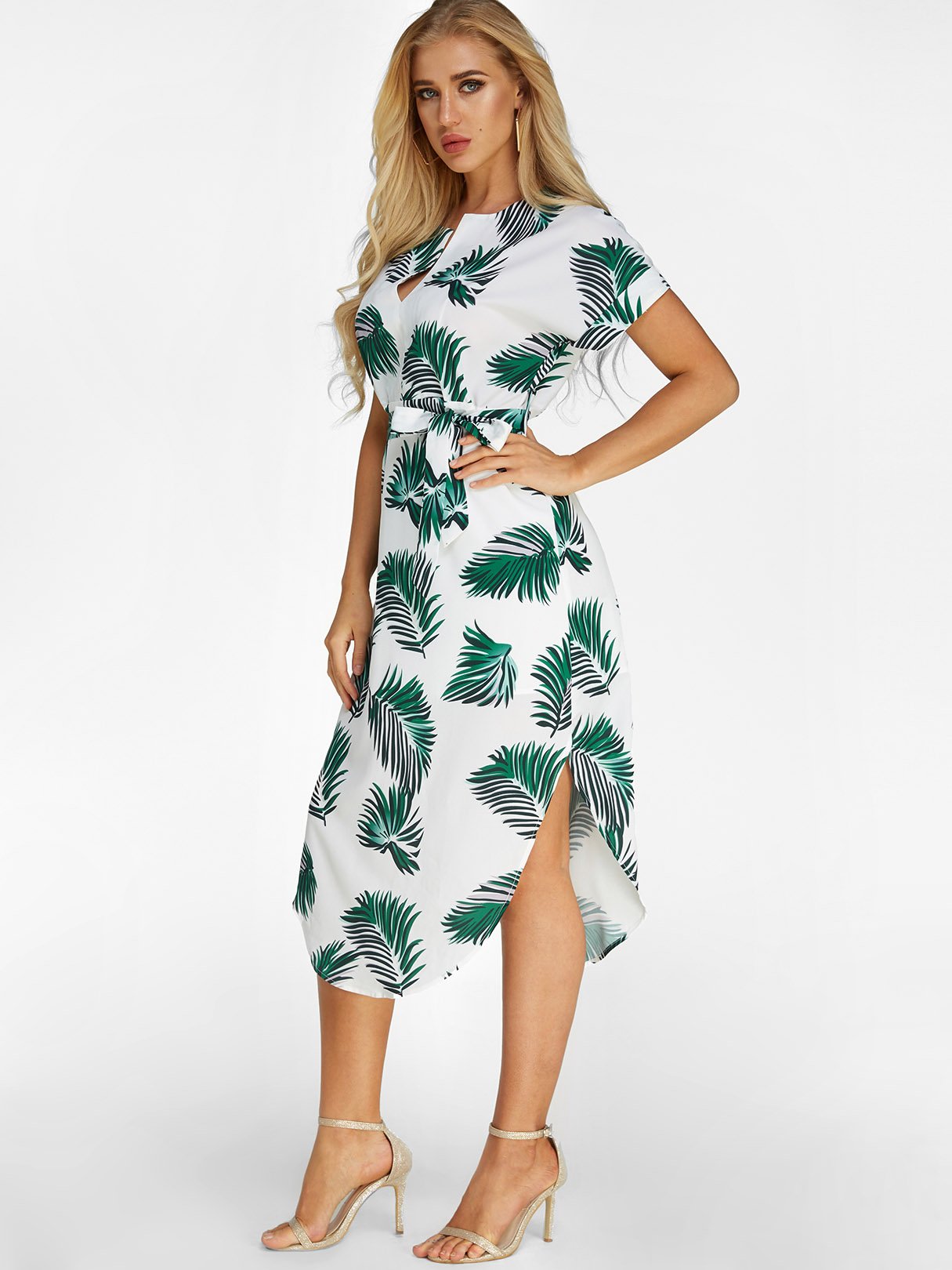 Custom Ladies Ivory V-Neck Dresses