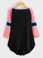 NEW FEELING Womens Color Block Plus Size Tops