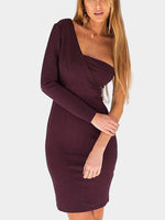NEW FEELING Womens Burgundy Sexy Dresses
