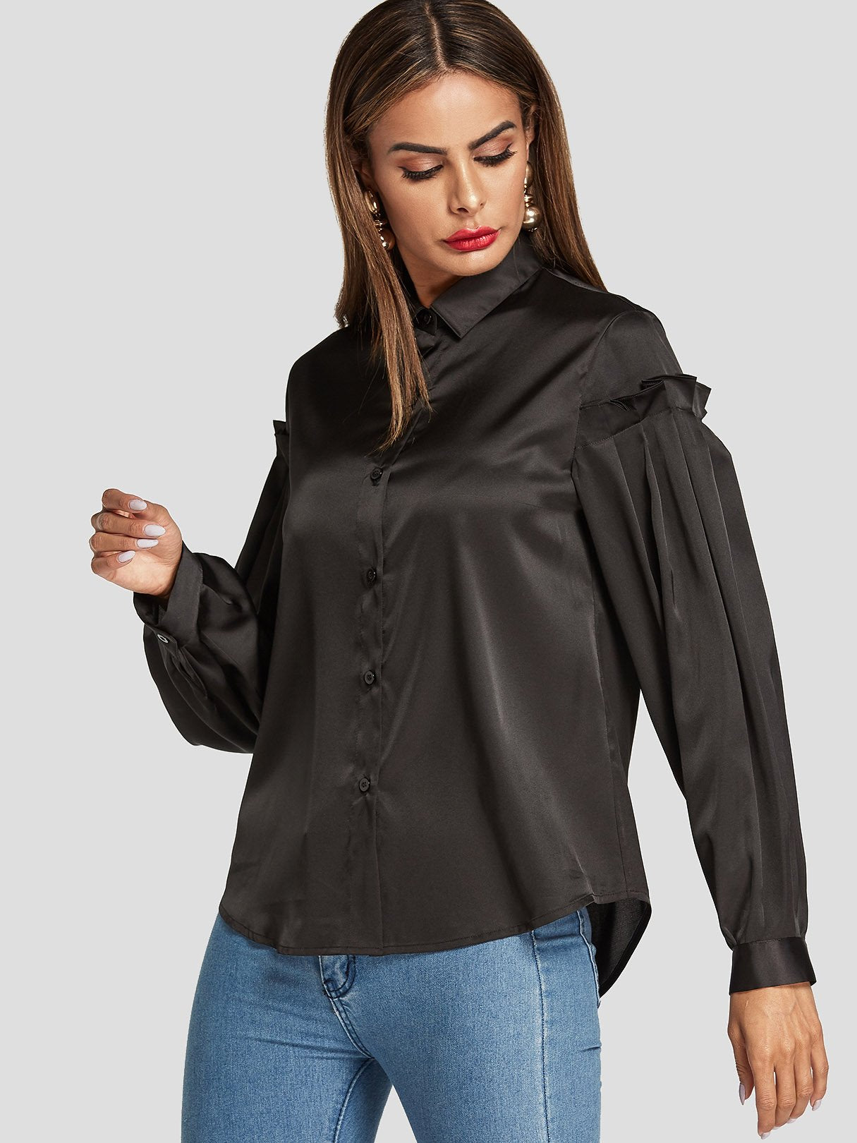 OEM Ladies Black Blouses
