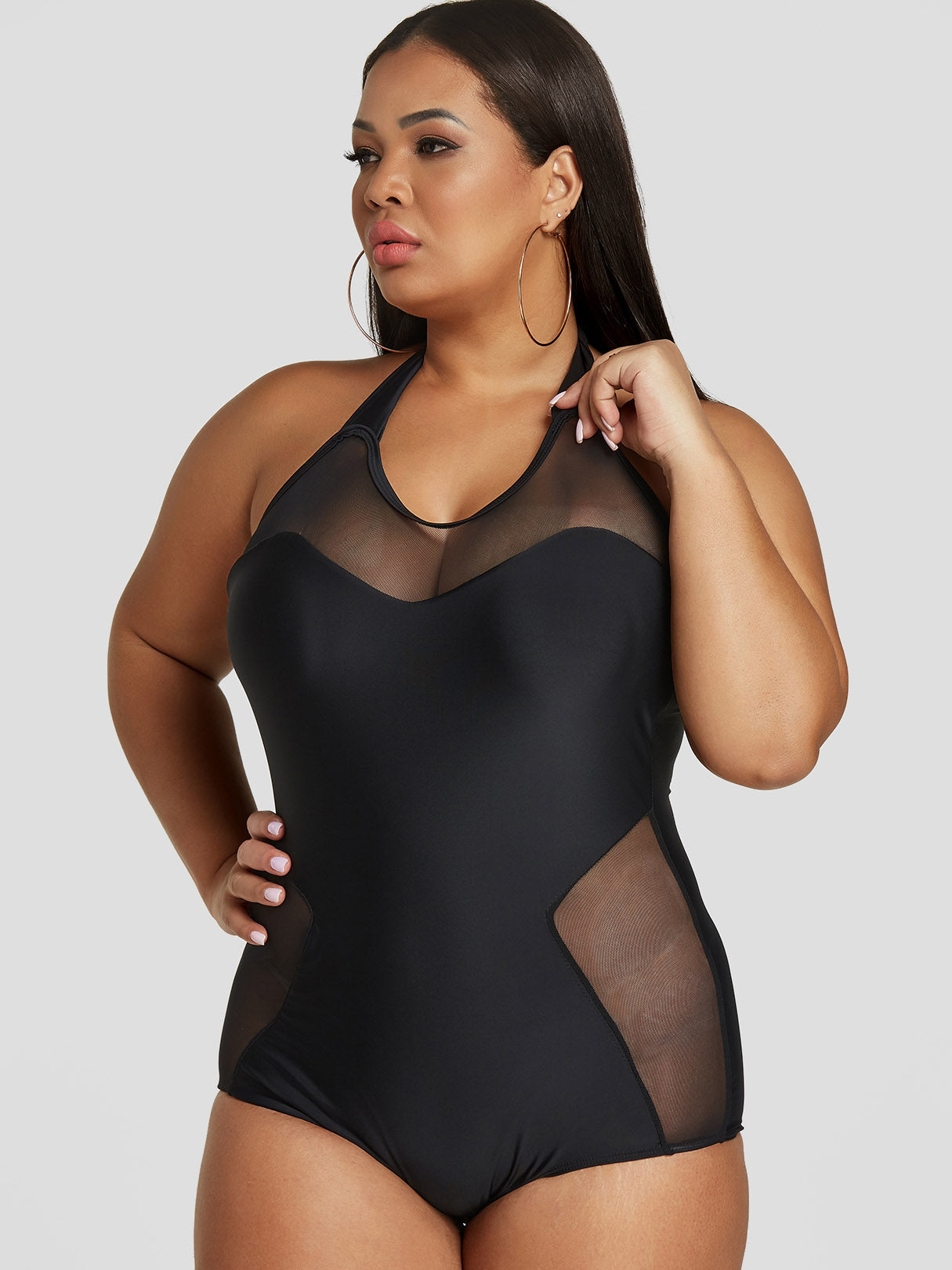 OEM Ladies Black Plus Size Swimwear