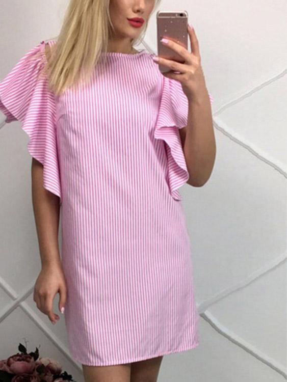 OEM Ladies Pink Casual Dresses