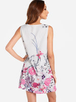 NEW FEELING Womens White Floral Dresses