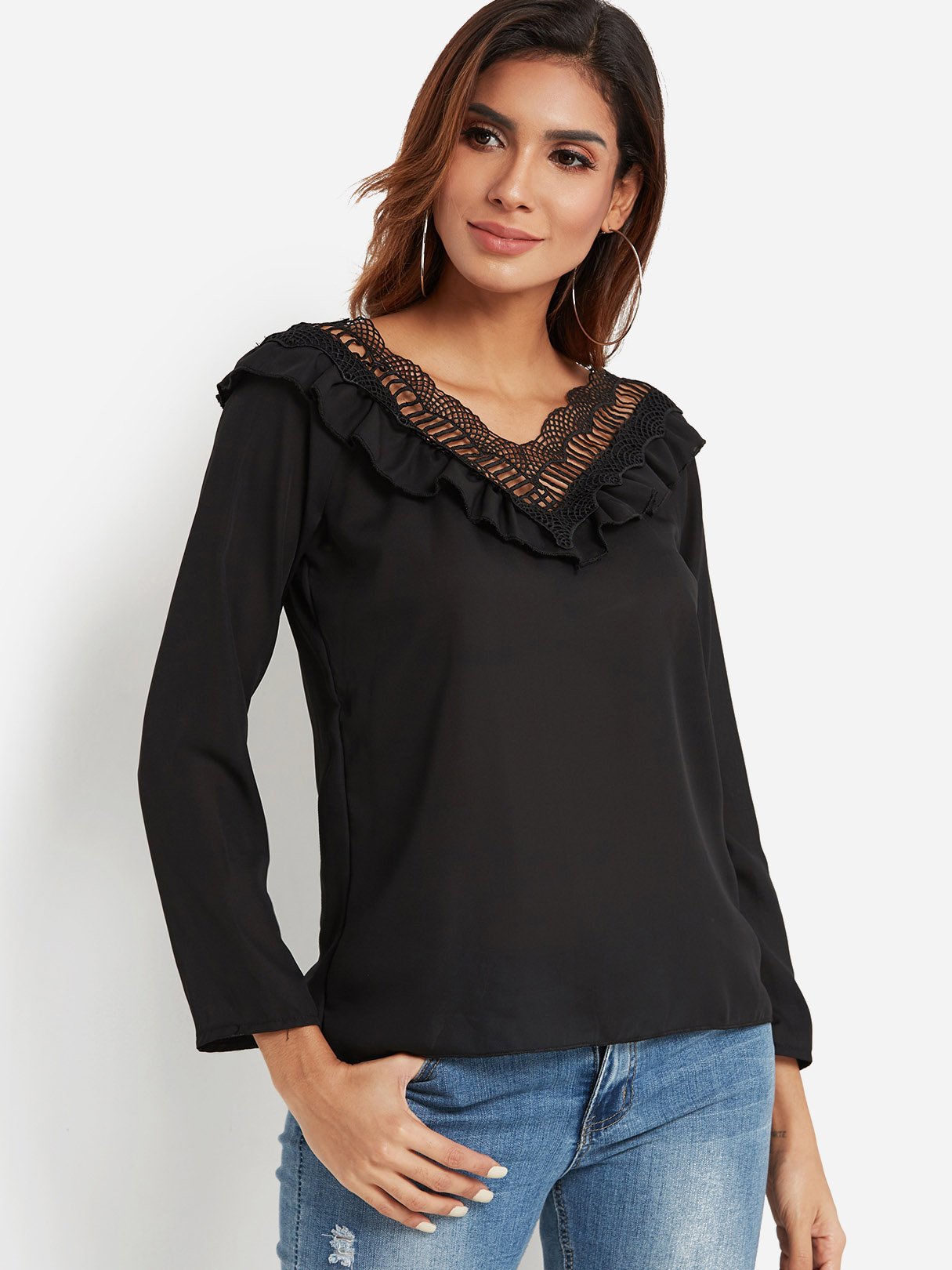 OEM Ladies Black Blouses