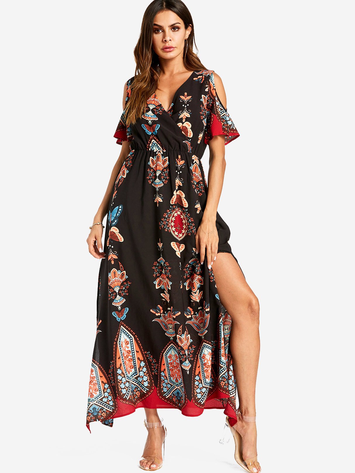 ODM Ladies Short Sleeve Maxi Dresses