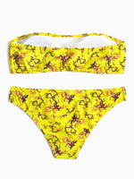 NEW FEELING Womens Yellow Bikinis