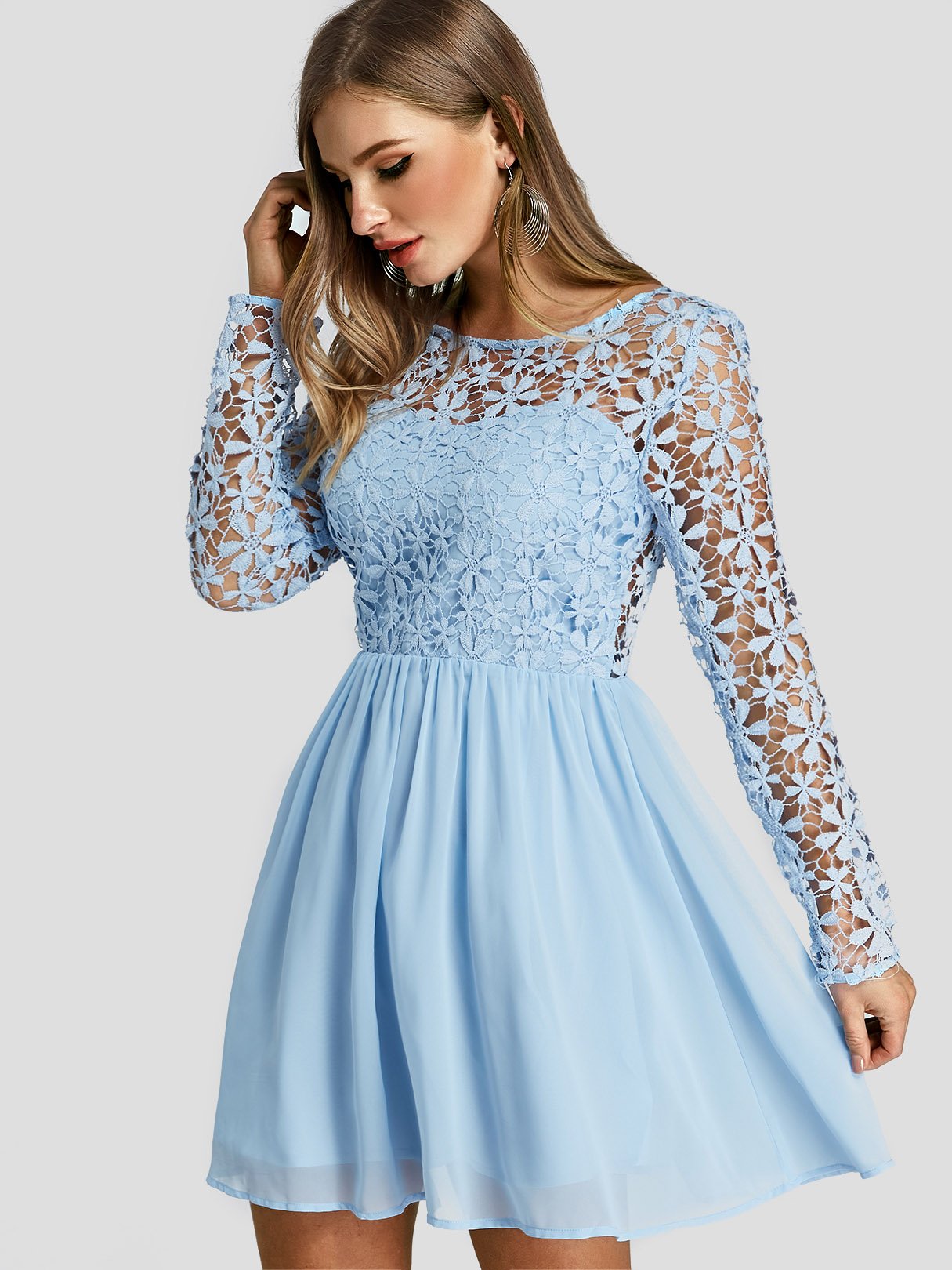 OEM Ladies Blue Mini Dresses