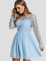OEM Ladies Blue Mini Dresses