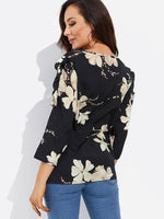 NEW FEELING Womens Black Blouses