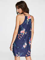 OEM Ladies Navy Floral Dresses