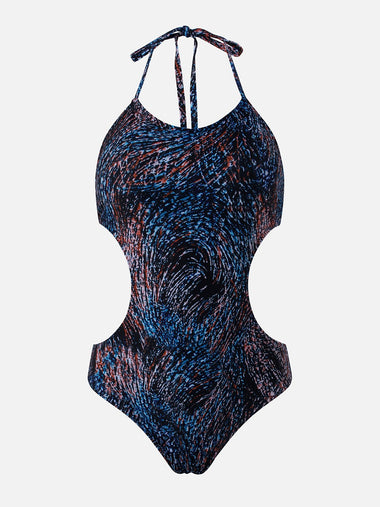 Wholesale V-Neck Sleeveless Crossed Front One-Pieces Swimsuits