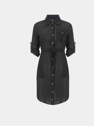 Wholesale Black Long Sleeve Shirt Dress