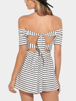 Wholesale Short Sleeve Stripe Sexy Dress