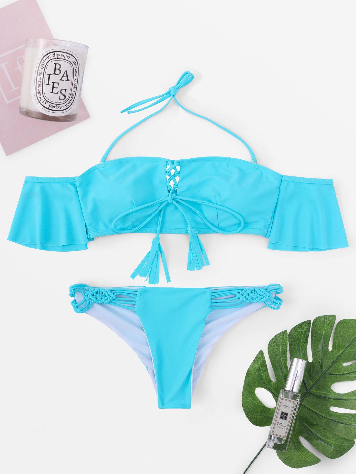 Womens Sleeveless Two Piece Bikinis