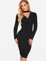 OEM ODM Womens Long Sleeve Midi Dress