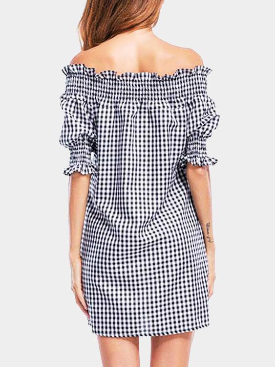 NEW FEELING Womens Grid Mini Dresses