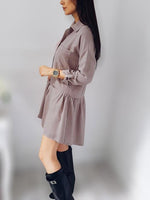 OEM Ladies Pink Shirt Dresses