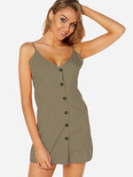 NEW FEELING Womens Army Green Sexy Dresses