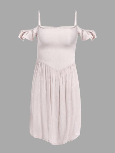 Wholesale Cold Shoulder Keyhole Back Mini Dresses With Crochet Lace Insert