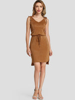 NEW FEELING Womens Brown Casual Dresses