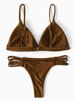 NEW FEELING Womens Brown Bikinis