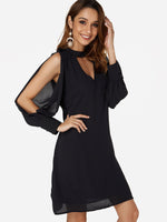 OEM Ladies Black Chiffon Dresses