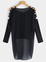 NEW FEELING Womens Black Blouses