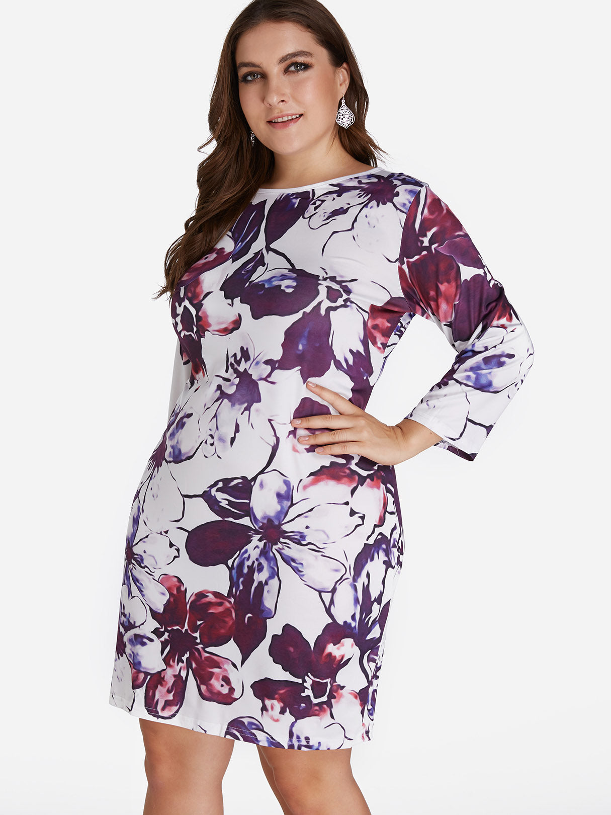 OEM Ladies Purple Plus Size Dresses