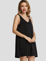OEM Ladies Black V-Neck Dresses
