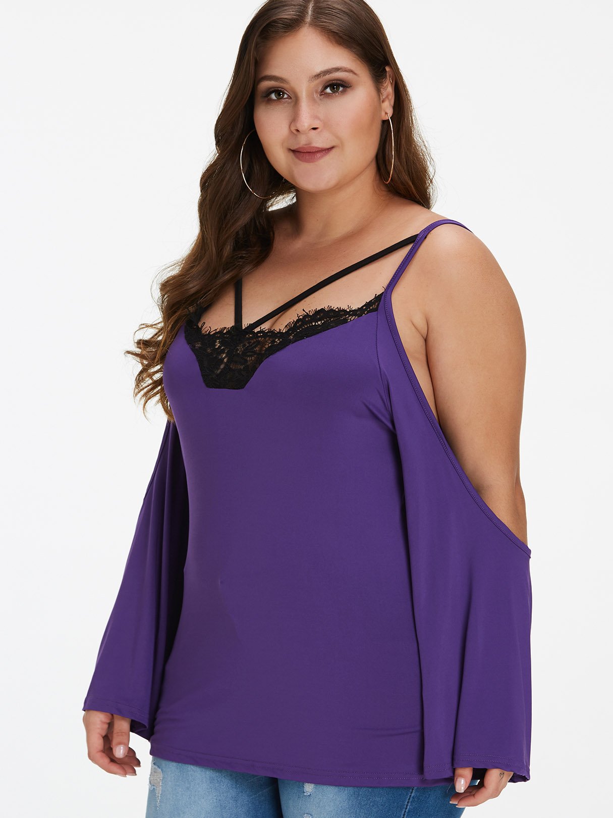 OEM Ladies Purple Plus Size Tops