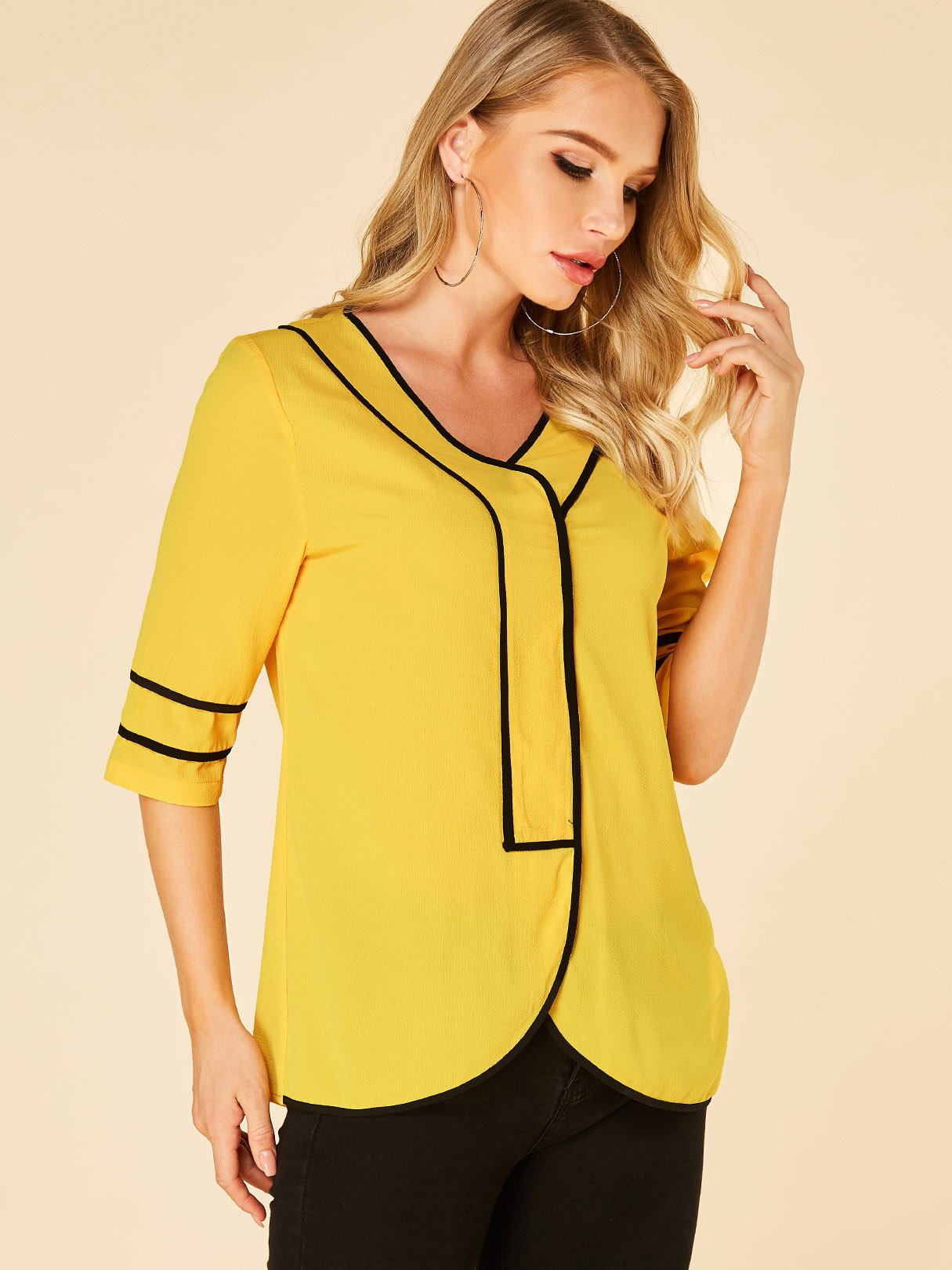 OEM Ladies Yellow Blouses