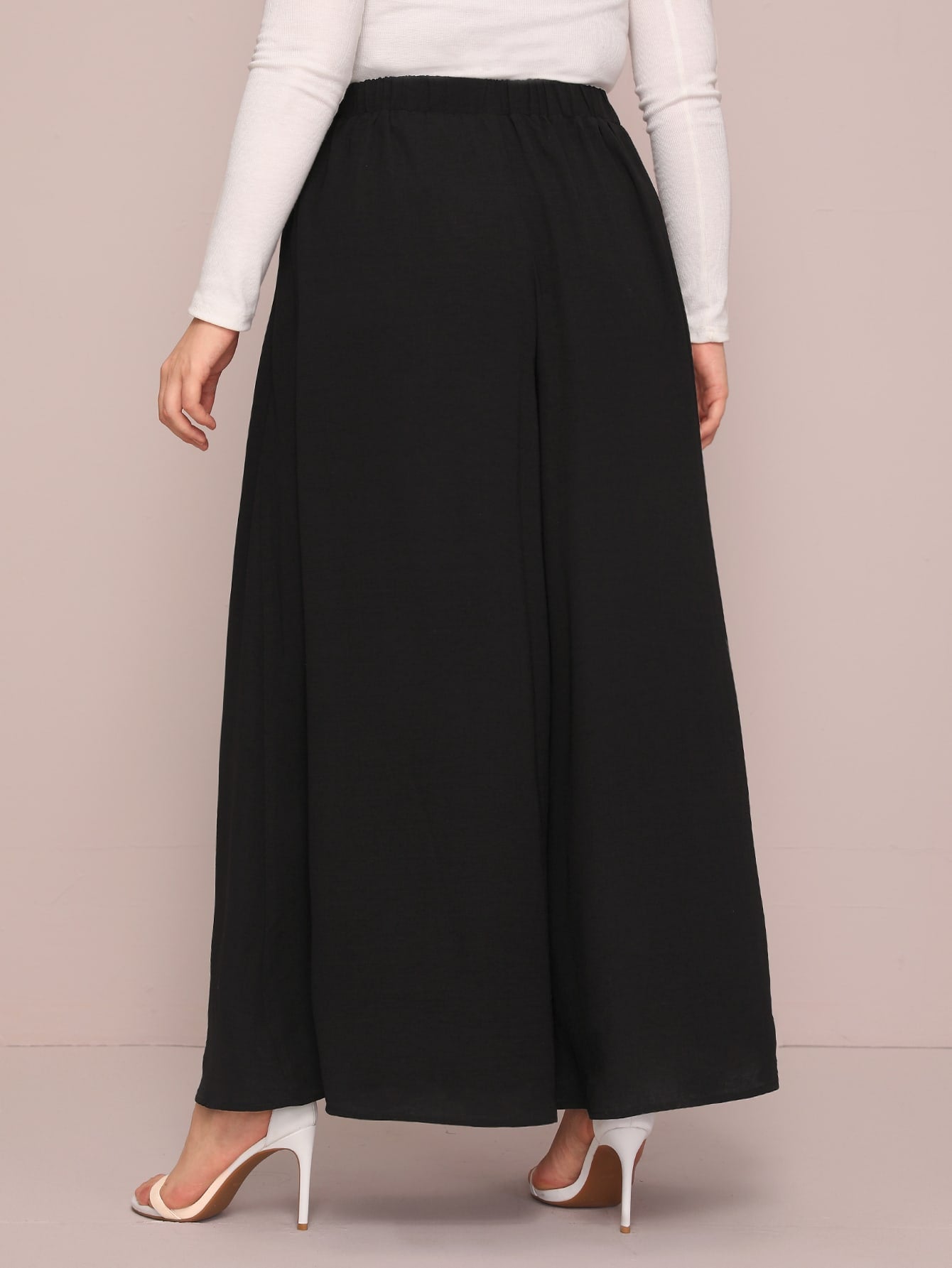 Plus Tie Front Exaggerate Wide Leg Pants