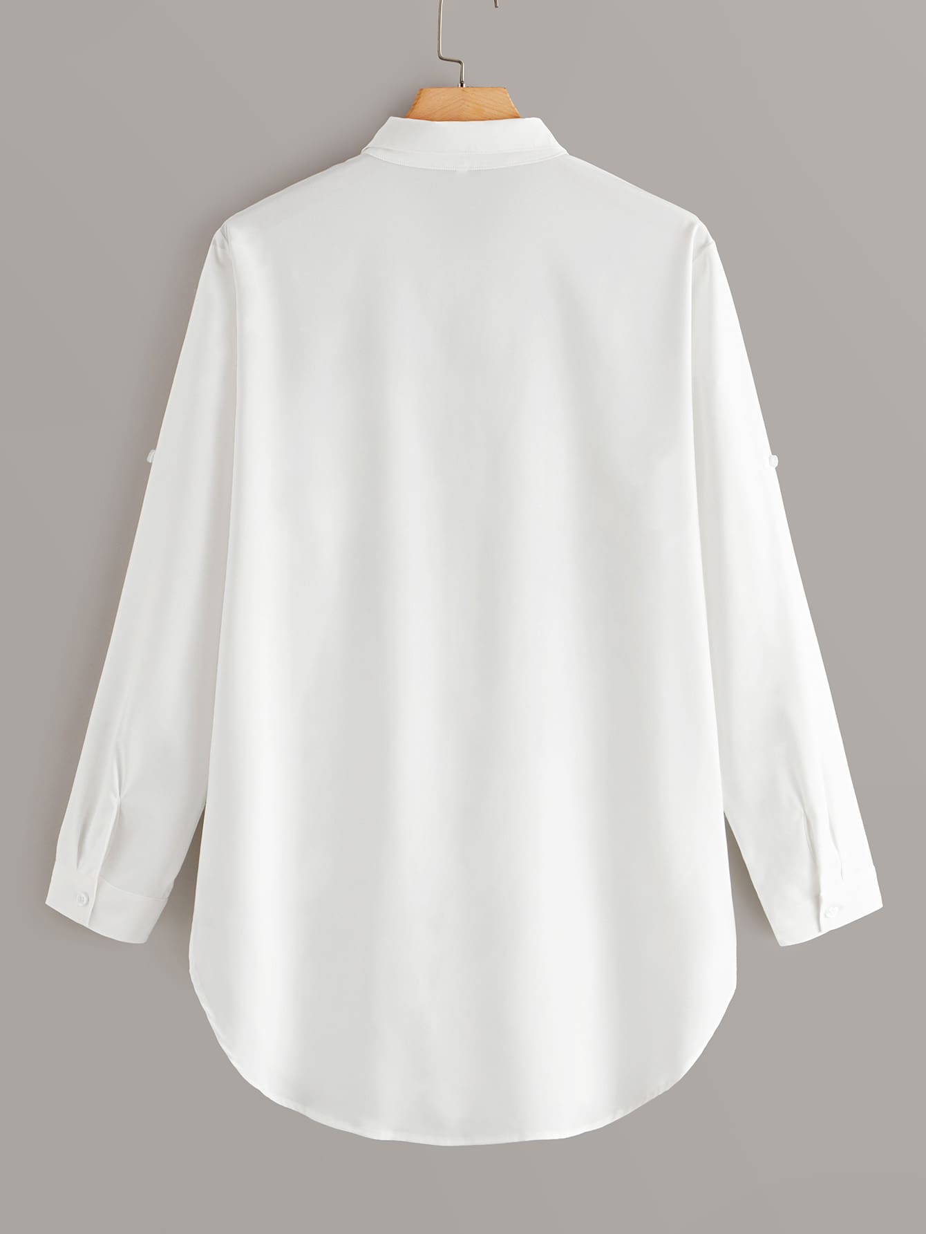 Plus Dip Hem Pocket Blouse