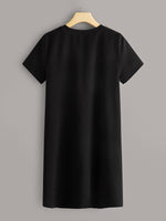 Snakeskin Colorblock Tee Dress